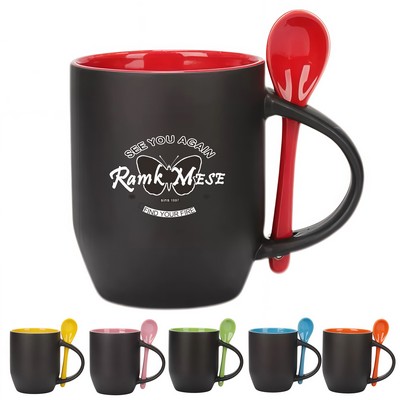 12 oz Ceramic Mug with Spoon