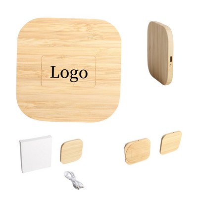 15W Bamboo Wireless Charging Pad