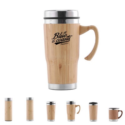 17 Oz Bamboo Stainless Steel Tumbler